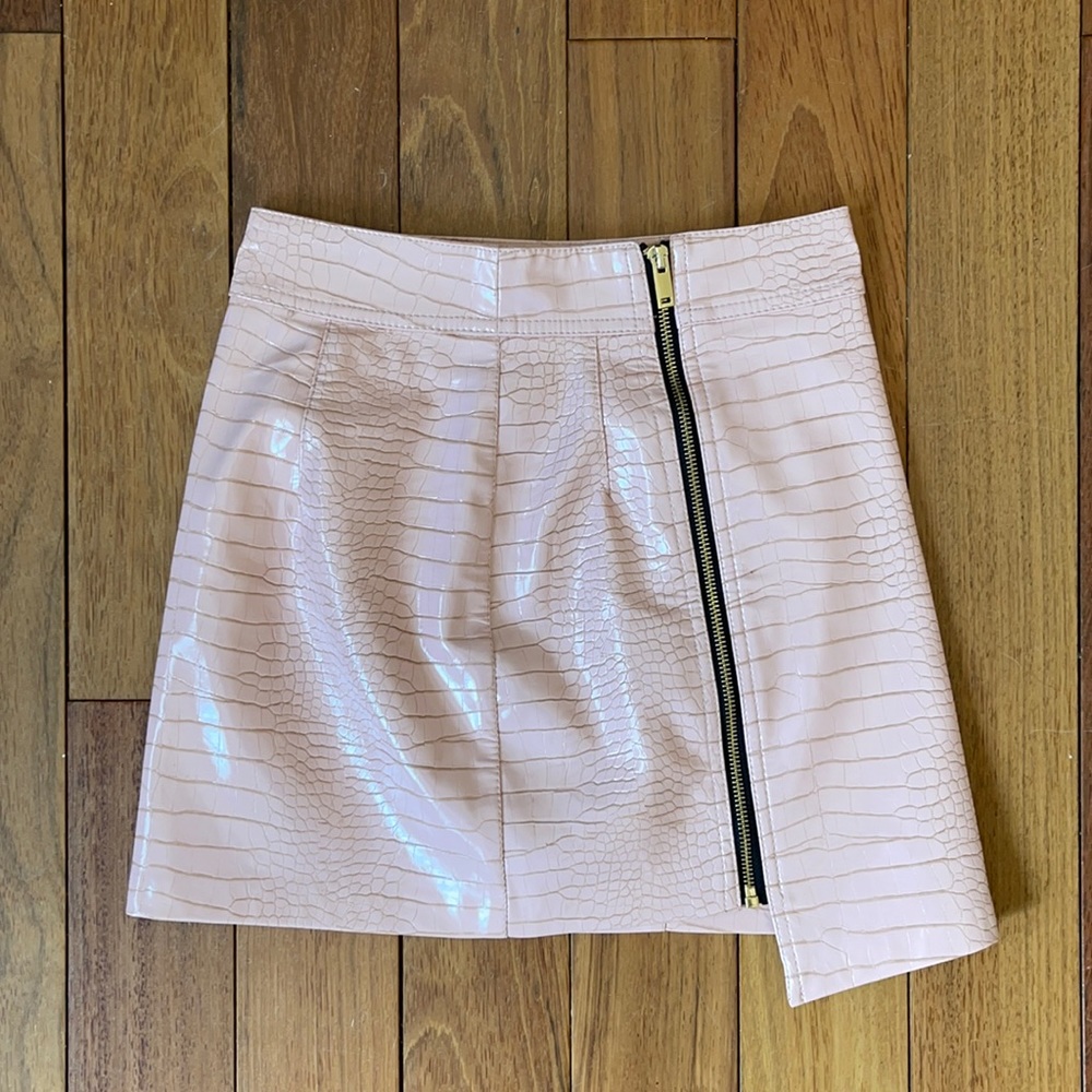 Bershka Pink Snakeskin Skirt